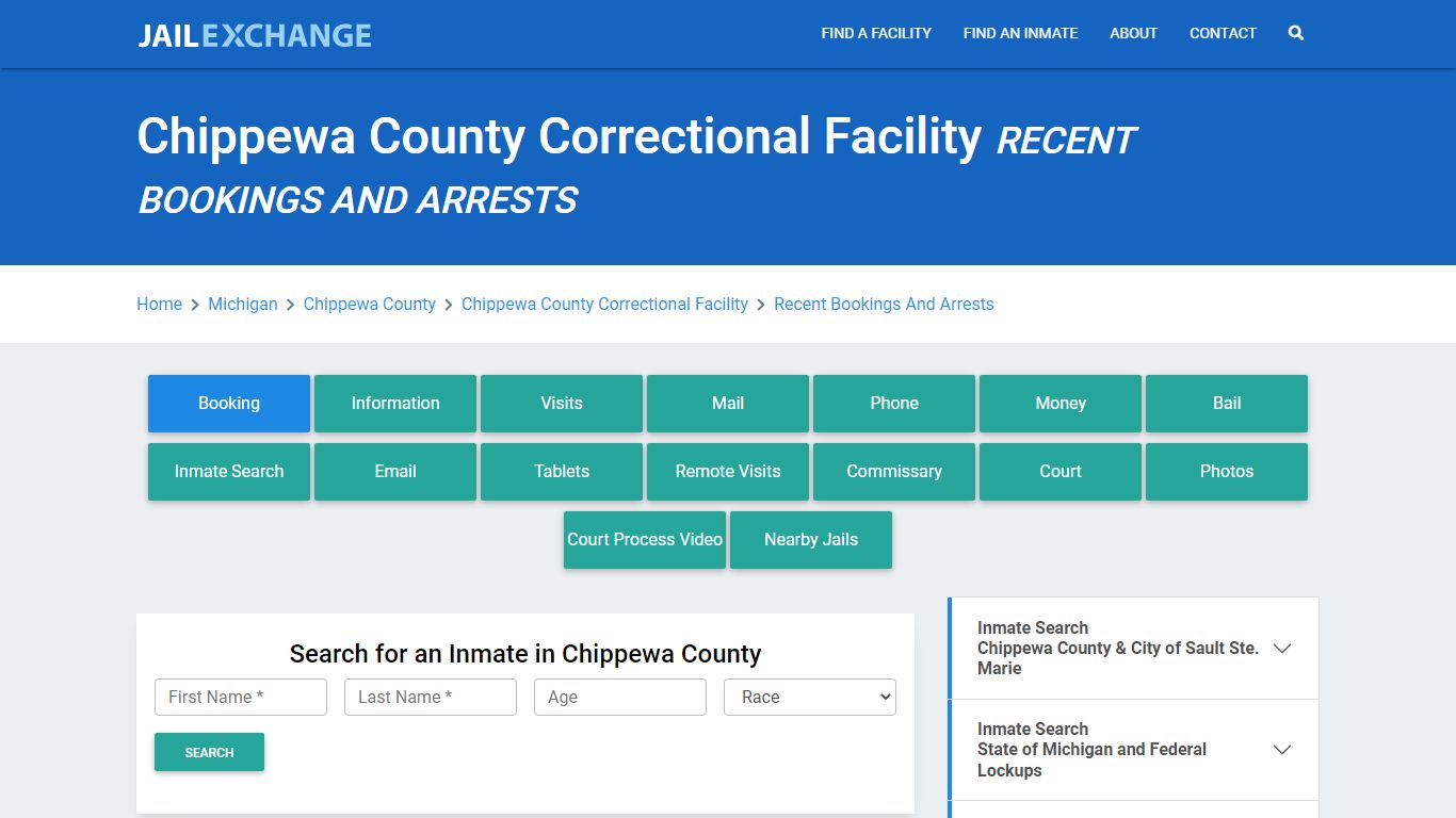 Chippewa County Correctional Facility Recent Bookings And Arrests